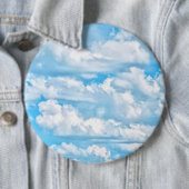 Festive Happy Sunny Clouds Achtergrond Ronde Button 6,0 Cm (In situ)