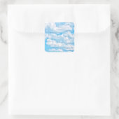 Festive Happy Sunny Clouds Achtergrond Vierkante Sticker (Tas)