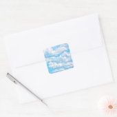 Festive Happy Sunny Clouds Achtergrond Vierkante Sticker (Envelop)