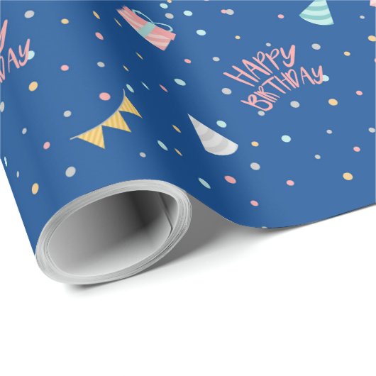 Festive Happy-verjaardag Cadeaupapier (Rol Hoek)