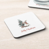 Festive Hard Plastic Coaster | Christmas Gift Bier Onderzetter (Linkerzijde)