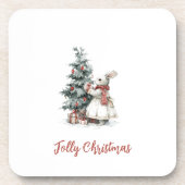 Festive Hard Plastic Coaster | Christmas Gift Bier Onderzetter (Voorkant)