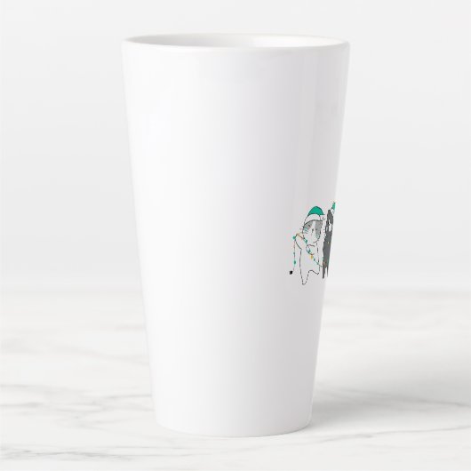 festive hats, Christmas lights Latte Mok (Voorkant)