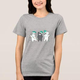 festive hats, Christmas lights Tri-Blend Shirt