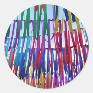 Festive, heldere regenboogkleurige Stickers