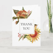 Festive Herfst Flower Hartelijk dank Bedankkaart (Voorkant)