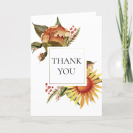 Festive Herfst Flower Hartelijk dank Bedankkaart