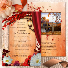 Festive Herfst Foto Jubileum Party Invitation Kaart