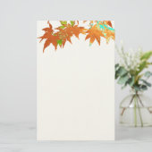 Festive Herfst Gold Japanse aple Leaves Canopy Briefpapier (Staand voorkant)
