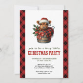 Festive highland cow Christmas invite editable   Kaart (Voorkant)
