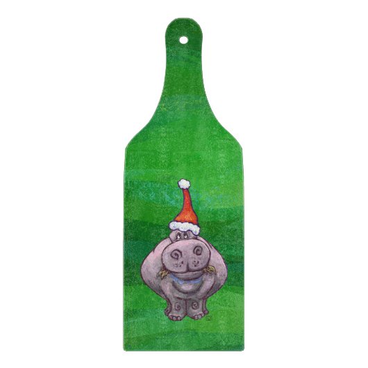 Festive Hippo on Green Snijplank (Voorkant)