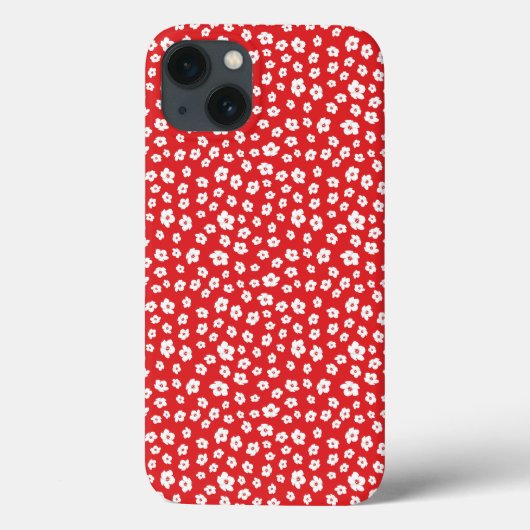Festive Holiay Red White Hibiscus Flower Case-Mate iPhone Case (Achterkant)