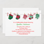 Festive Holiday Baby shower Kaart (Voorkant / Achterkant)