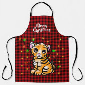 Festive Holiday baby tijger, licht, rood Schort (Voorkant)