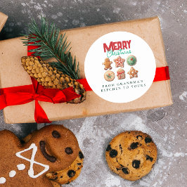 Festive Holiday Baking Party Christmas Cookies  Ronde Sticker