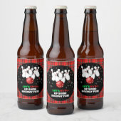Festive Holiday Bowling  Bier Etiket (Flessen)