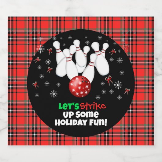 Festive Holiday Bowling  Bier Etiket (Enkel label)