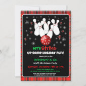 Festive Holiday Bowling Invitation Kaart (Voorkant)