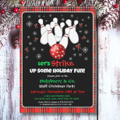 Festive Holiday Bowling Invitation Kaart