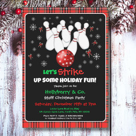 Festive Holiday Bowling Invitation Kaart