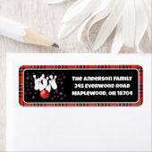 Festive Holiday Bowling Return Address Etiket (Insitu)