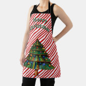 Festive Holiday Candy Cane Merry Christmas Tree Schort (Insitu)