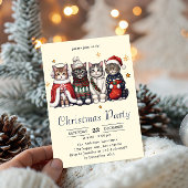 Festive Holiday Cat | Cute Christmas Cats Party Kaart