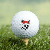 Festive Holiday Chihuahua Santa Hat Golfballen (Insitu Shirt)