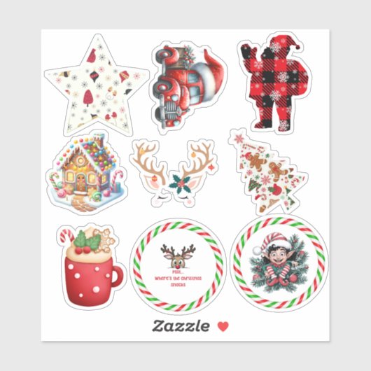 Festive Holiday Christmas Stickers (Vel)