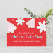 Festive Holiday Cookie Swap Party Uitnodiging (Staand voorkant)