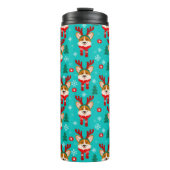 Festive Holiday Corgi Dog Thermosbeker (Voorkant)