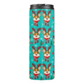 Festive Holiday Corgi Dog Thermosbeker (Achterkant)