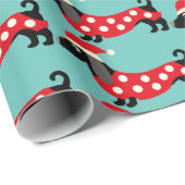 Festive Holiday Dachshunds Cadeaupapier (Rol Hoek)