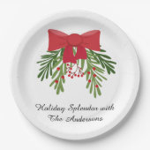 Festive Holiday Dining Décor Papieren Bordje (Voorkant)