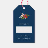 Festive Holiday Floral Cadeaulabel (Voorkant)