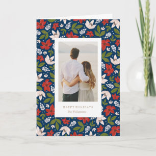 Festive Holiday Floral Feestdagen Kaart