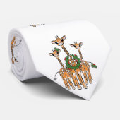 Festive Holiday Giraffe, Holly Wreator Stropdas (Opgerold)