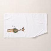 Festive Holiday Giraffe met Holly Wreator Bad Handdoek (Handdoek)