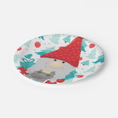 Festive Holiday Gnome met cadeaus Papieren Bordje (Gekanteld)