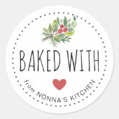 Festive Holiday Greenery met liefdespoot Ronde Sticker (Voorkant)