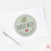 Festive Holiday Greenery met liefdespoot Ronde Sticker (Envelop)