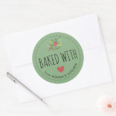Festive Holiday Greenery met liefdespoot Ronde Sticker (Envelop)
