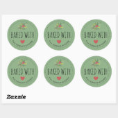 Festive Holiday Greenery met liefdespoot Ronde Sticker (Vel)