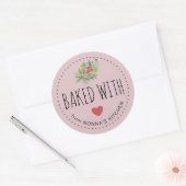 Festive Holiday Greenery met liefdespoot Ronde Sticker (Envelop)