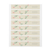 Festive Holiday Greenery Red Berries Gold Confetti (Vel)