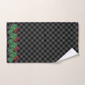 Festive Holiday Grey Pset met Holly Sprigs Bad Handdoek (Handdoek)
