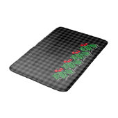 Festive Holiday Grey Pset met Holly Sprigs Badmat (Gekanteld)