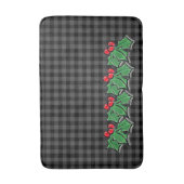 Festive Holiday Grey Pset met Holly Sprigs Badmat (Voorkant Verticaal)