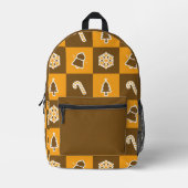 Festive Holiday Grid Pattern Bedrukte Rugzak (Voorkant)