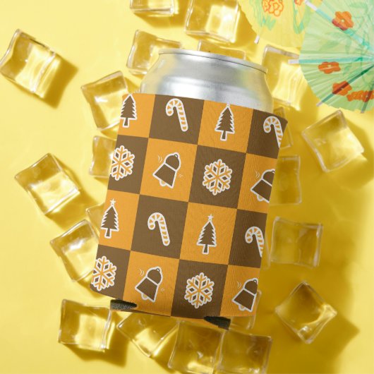 Festive Holiday Grid Pattern Blikjeskoeler (Insitu Zomer)